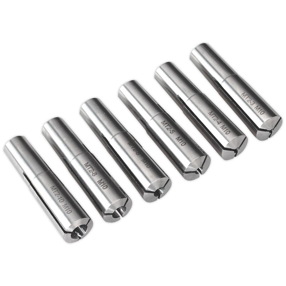 6 Piece MT2-M10 Collet Set for SM2503 Mini Lathe