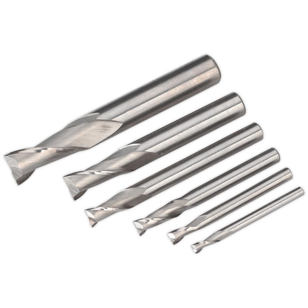 6 Piece HSS End Mill Set for SM2503 Mini Mill