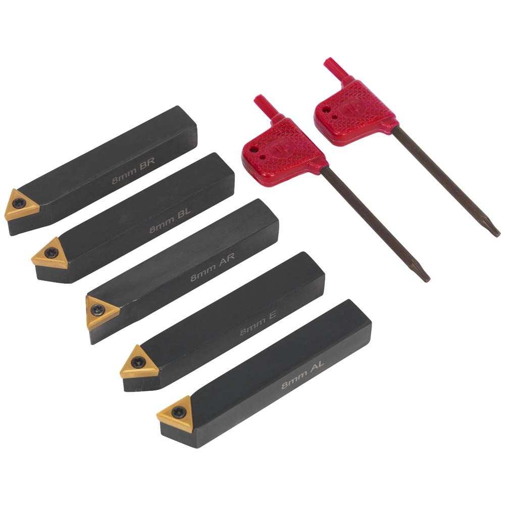 5 Piece Indexable 8mm Turning Tool Set