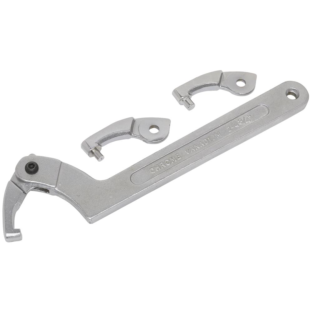 Sealey 4 Piece Adjustable C Spanner Hook and Pin Wrench Set