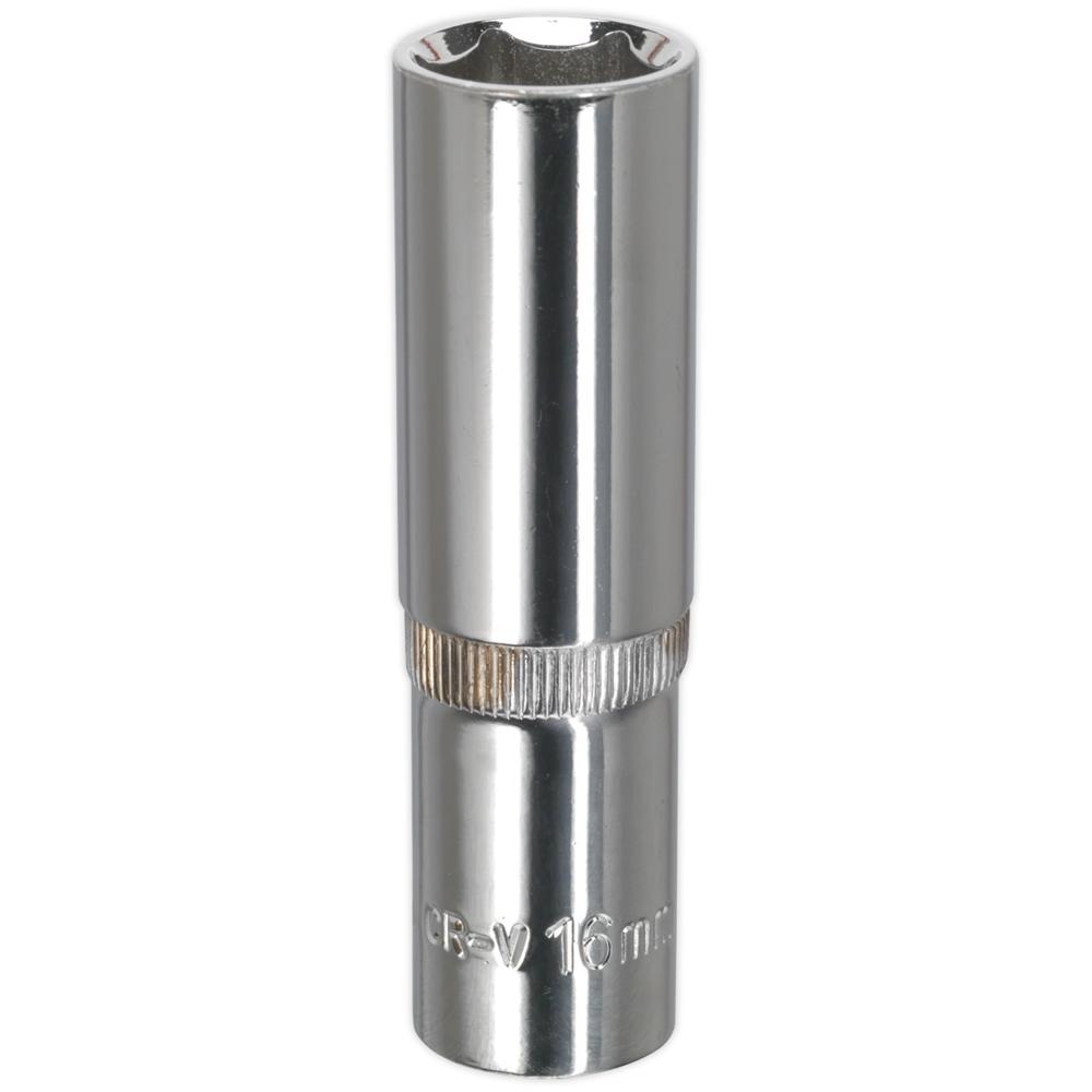 Sealey 1/2" Drive Deep Hexagon WallDrive Socket Metric 1/2" 16mm