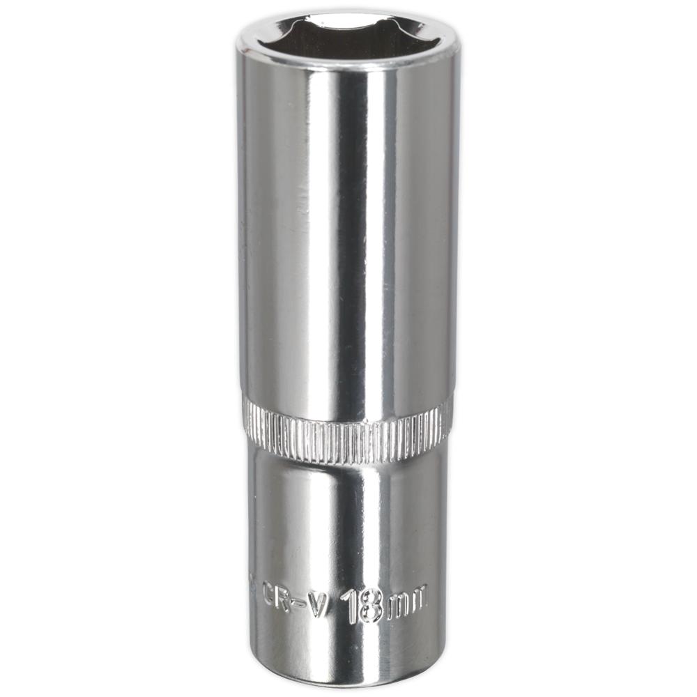 Sealey 1/2" Drive Deep Hexagon WallDrive Socket Metric 1/2" 18mm