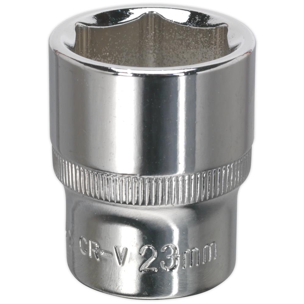 Sealey 1/2" Drive Hexagon WallDrive Socket Metric 1/2" 23mm