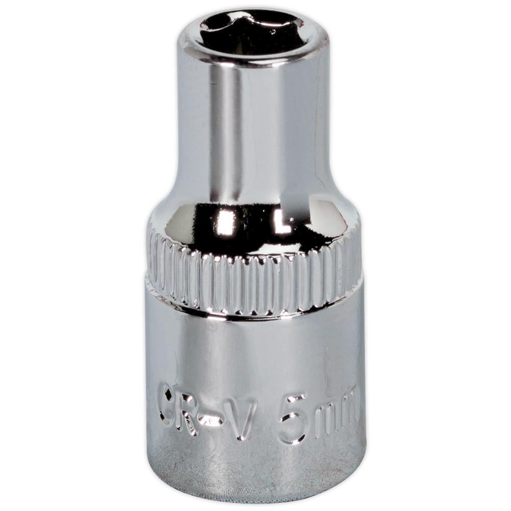 Sealey 1/4" Drive Hexagon WallDrive Socket Metric 1/4" 5mm