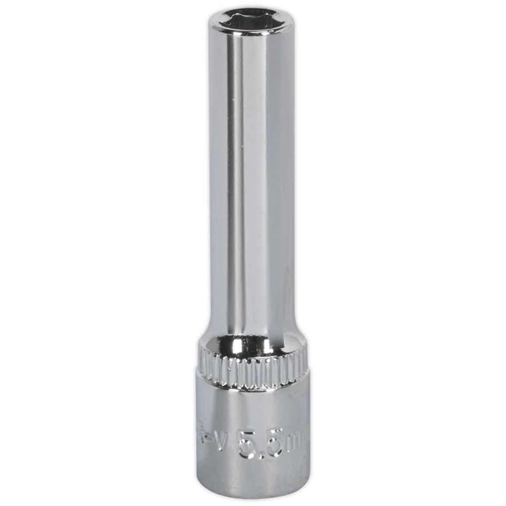 1/4" Drive Polished Deep Hexagon WallDrive Socket Metric