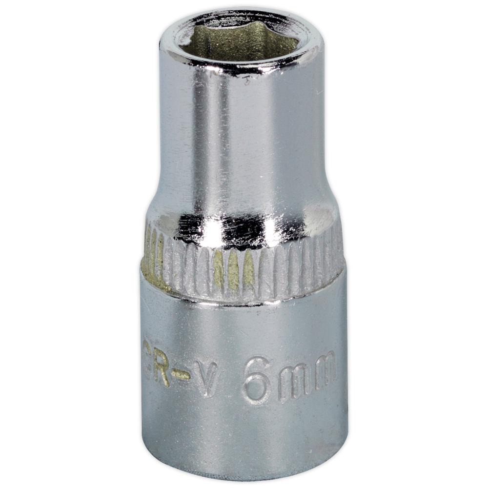 Sealey 1/4" Drive Hexagon WallDrive Socket Metric 1/4" 6mm