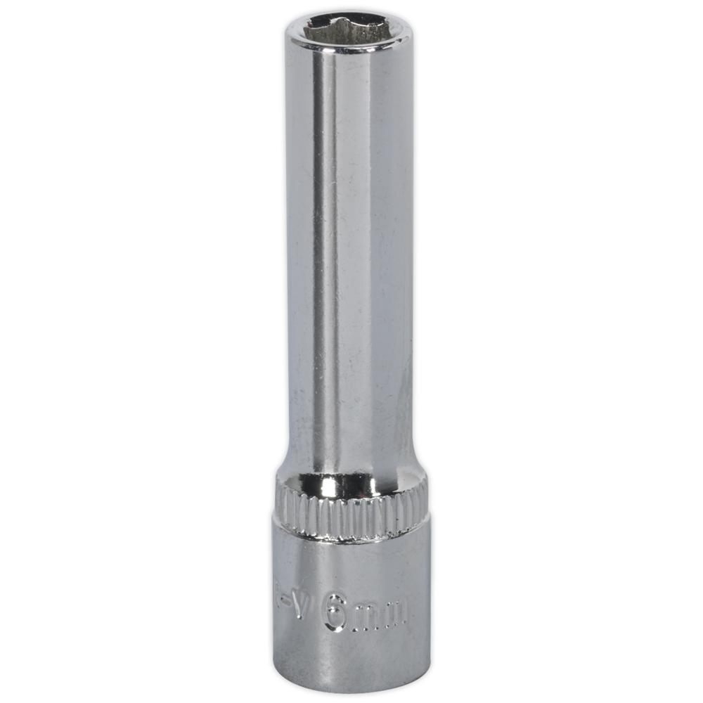 1/4" Drive Polished Deep Hexagon WallDrive Socket Metric