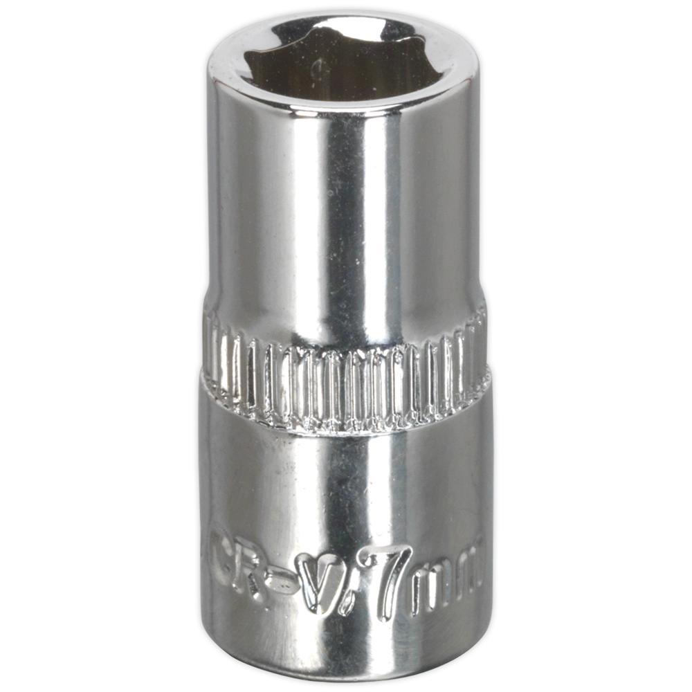 Sealey 1/4" Drive Hexagon WallDrive Socket Metric 1/4" 7mm