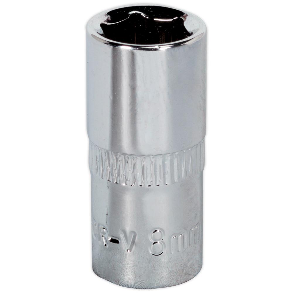 Sealey 1/4" Drive Hexagon WallDrive Socket Metric 1/4" 8mm