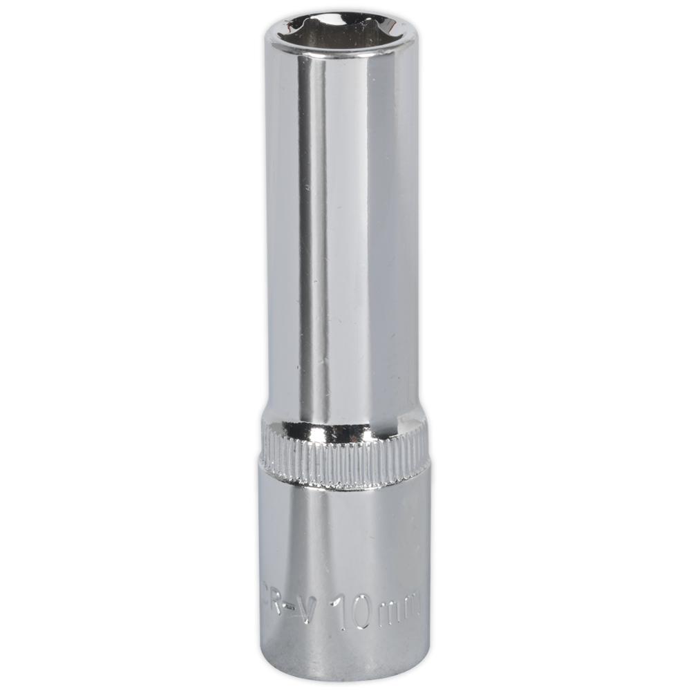 Sealey 3/8" Drive Polished Deep Hexagon WallDrive Socket Metric 3/8" 10mm