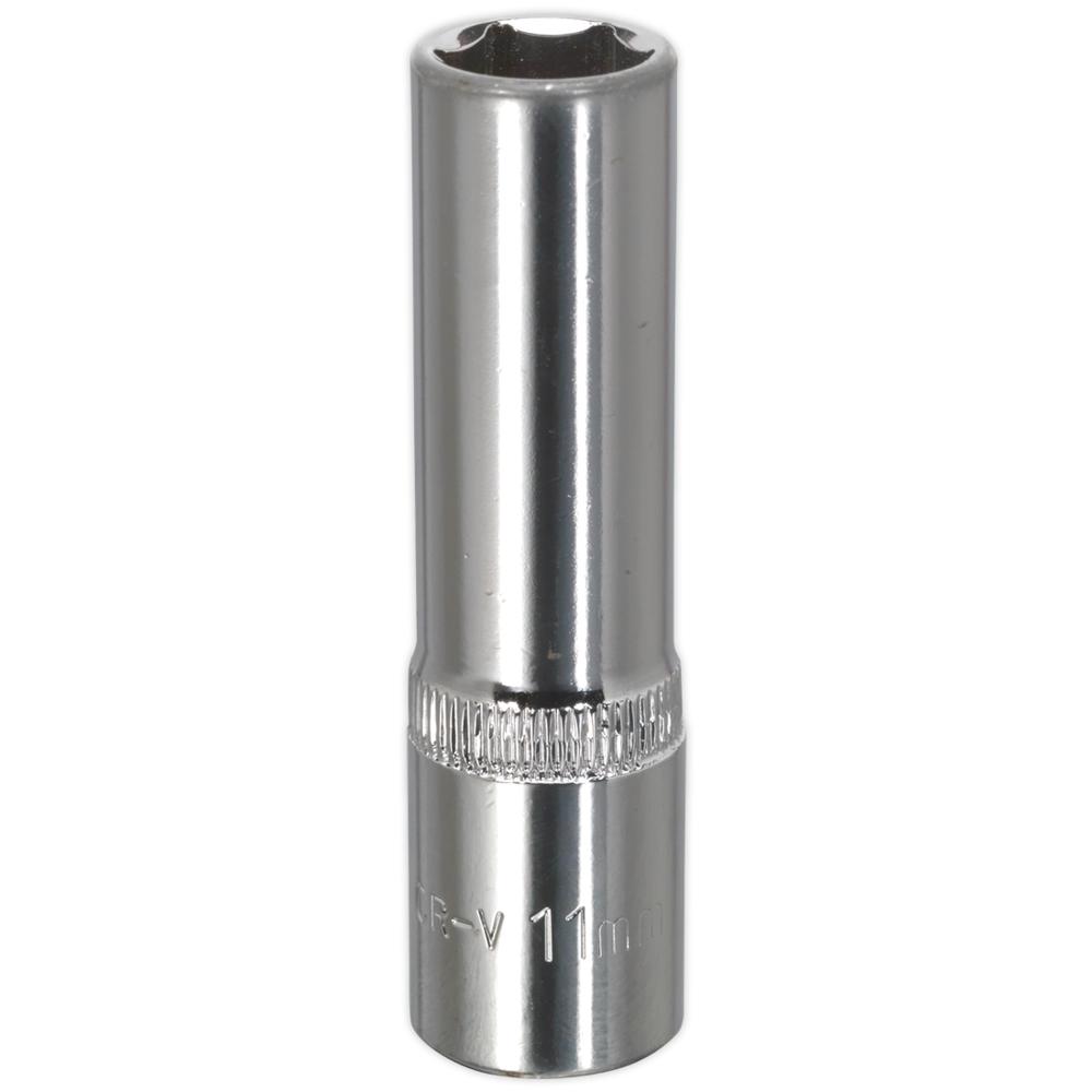 3/8" Drive Polished Deep Hexagon WallDrive Socket Metric