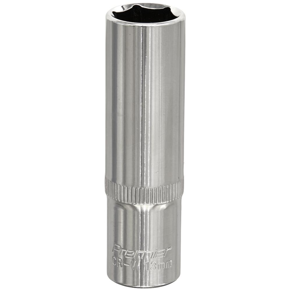 Sealey 3/8" Drive Polished Deep Hexagon WallDrive Socket Metric 3/8" 13mm
