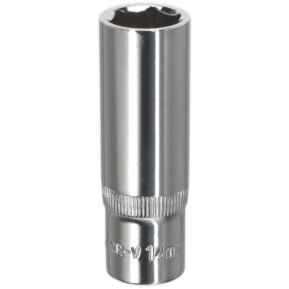 3/8" Drive Polished Deep Hexagon WallDrive Socket Metric