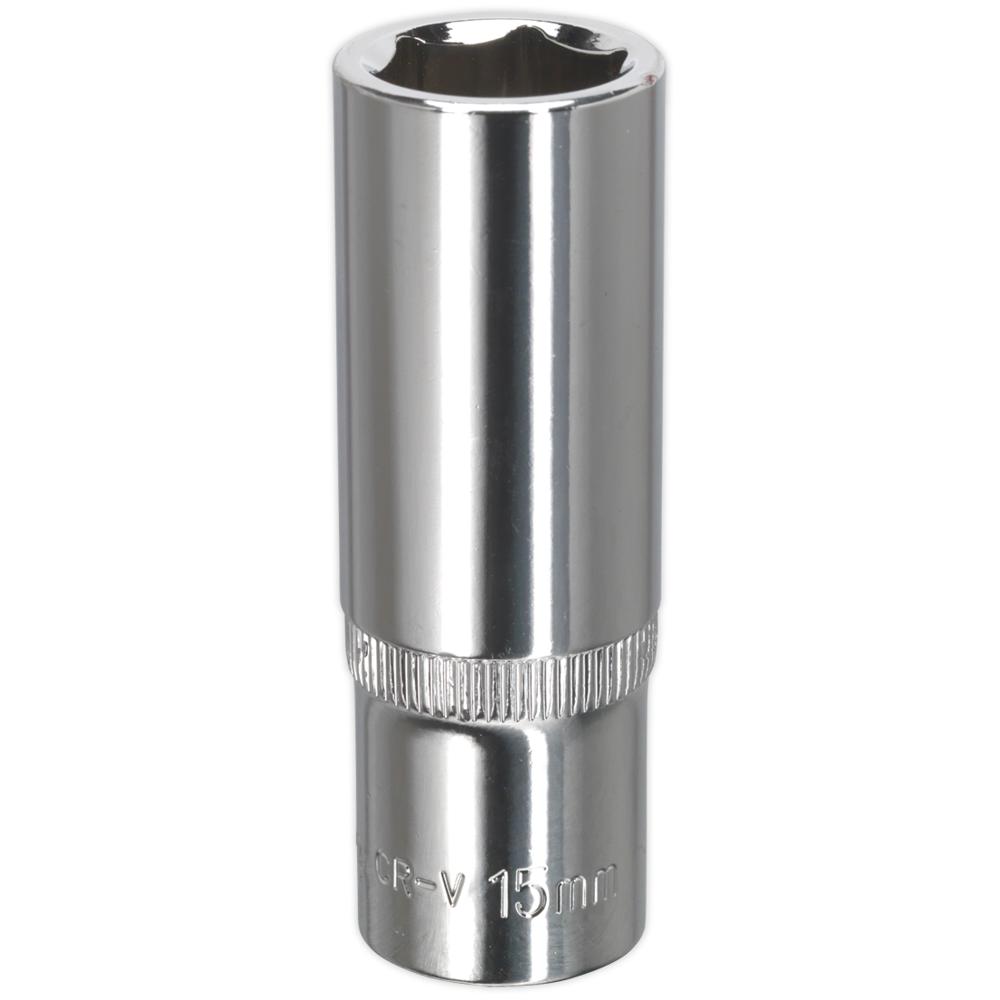 3/8" Drive Polished Deep Hexagon WallDrive Socket Metric