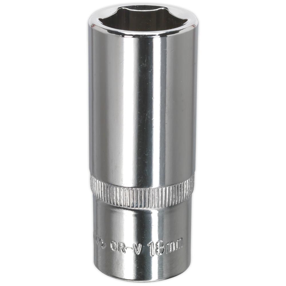 3/8" Drive Polished Deep Hexagon WallDrive Socket Metric