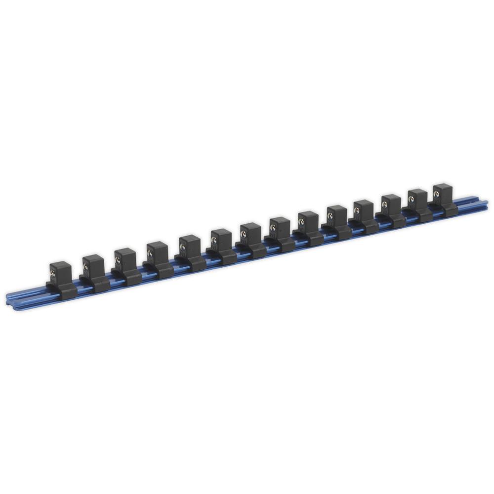 Sealey 1/2" Drive Aluminium Socket Retaining Rail 14 Clips 1/2