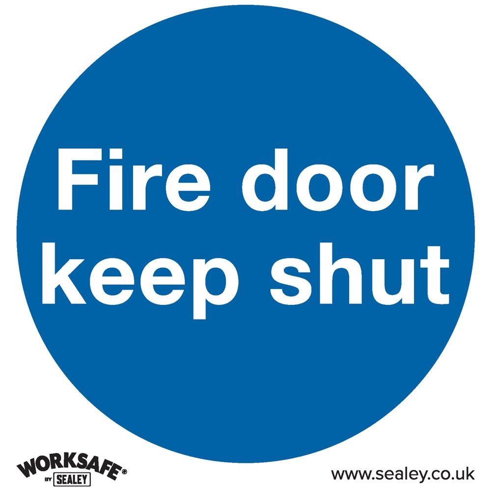 Self Adhesive Vinyl Fire Door Keep Shut Sign Pack of 10