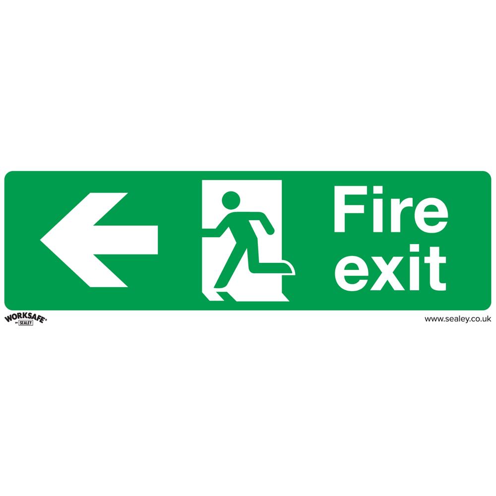 Rigid Plastic Fire Exit Arrow Left Sign