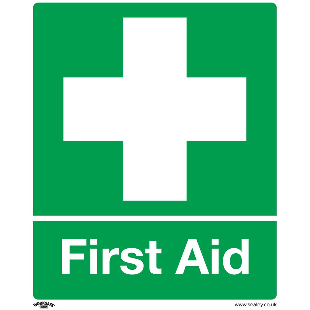 Self Adhesive Vinyl First Aid Sign Pack of 10