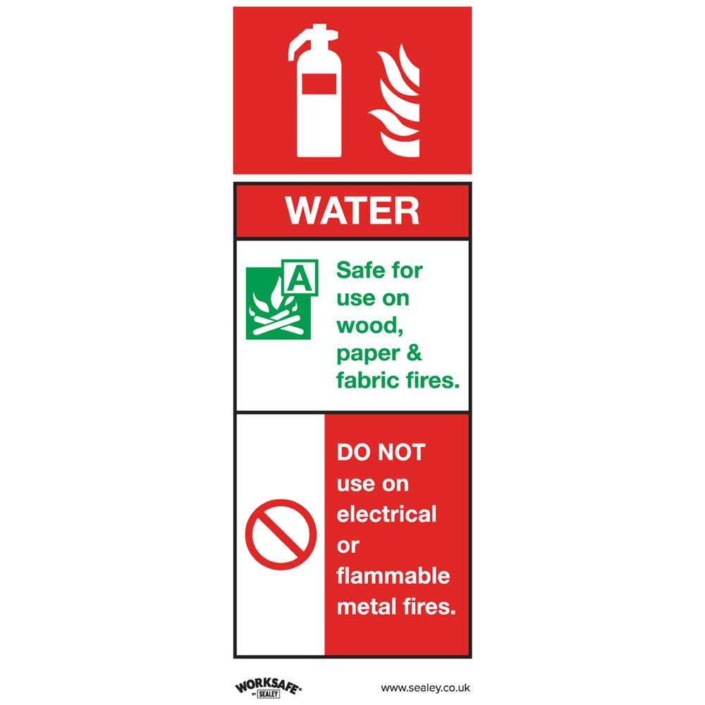 Self Adhesive Vinyl Water Fire Extinguisher Sign