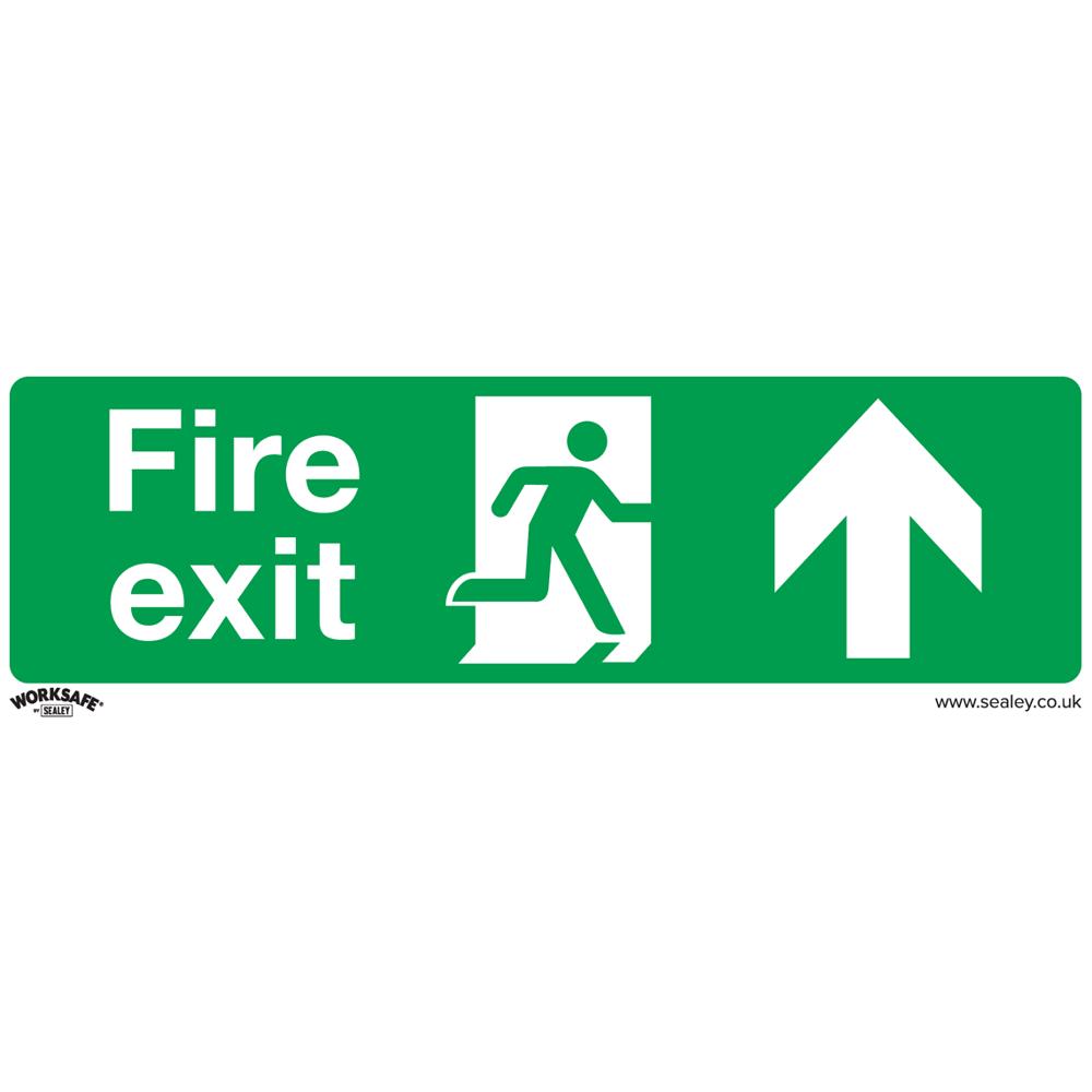 Rigid Plastic Fire Exit Arrow Up Sign