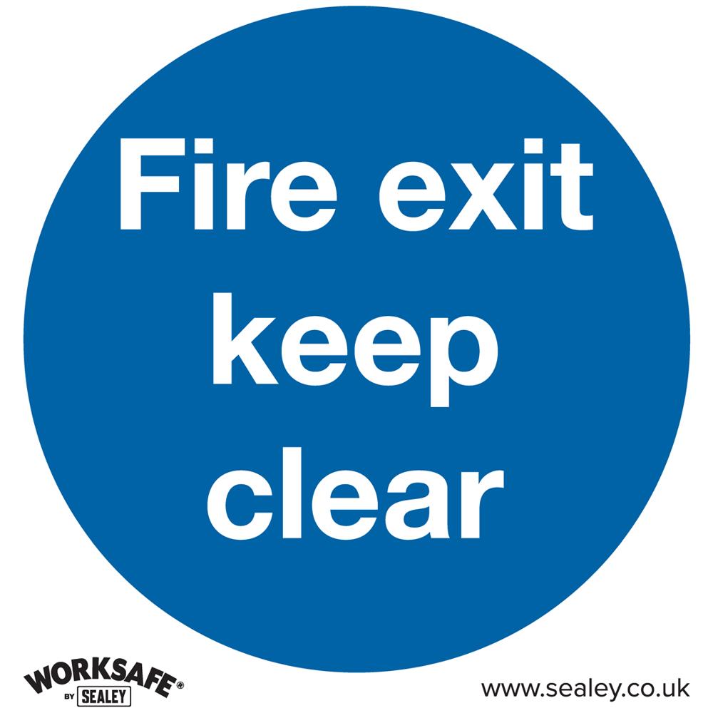 Self Adhesive Vinyl Fire Exit Keep Clear Sign