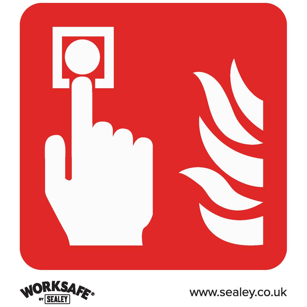 Self Adhesive Vinyl Fire Alarm Symbol Sign Pack of 10