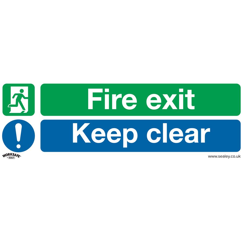 Rigid Plastic Fire Exit Keep Clear Large Sign