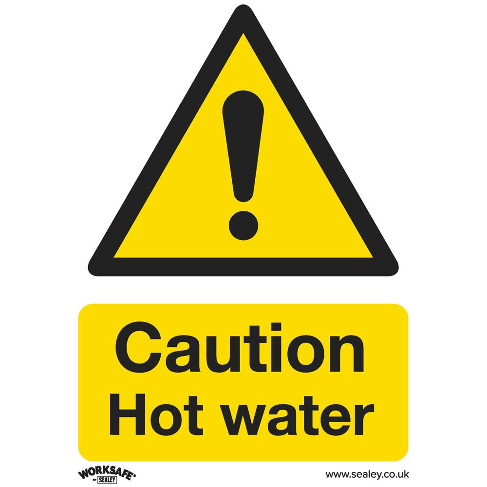 Rigid Plastic Caution Hot Water Sign