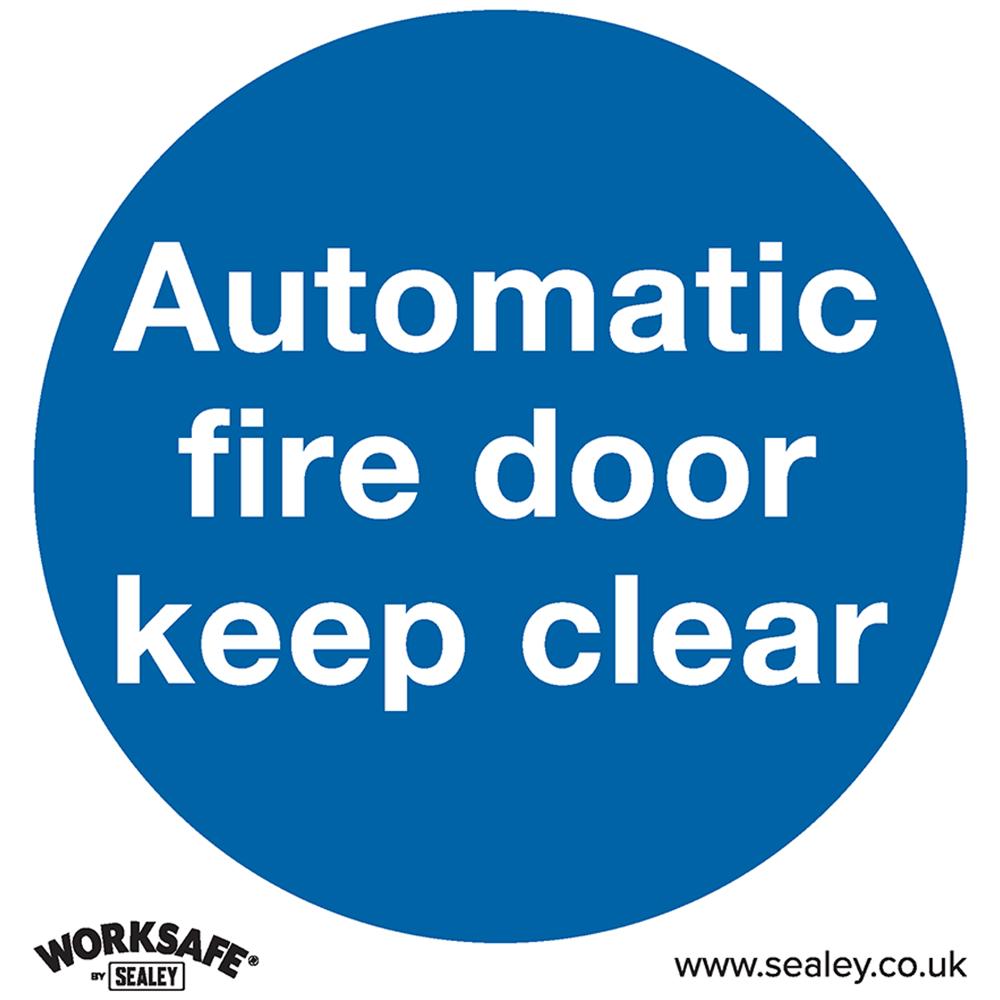 Self Adhesive Vinyl Automatic Fire Door Keep Clear Sign