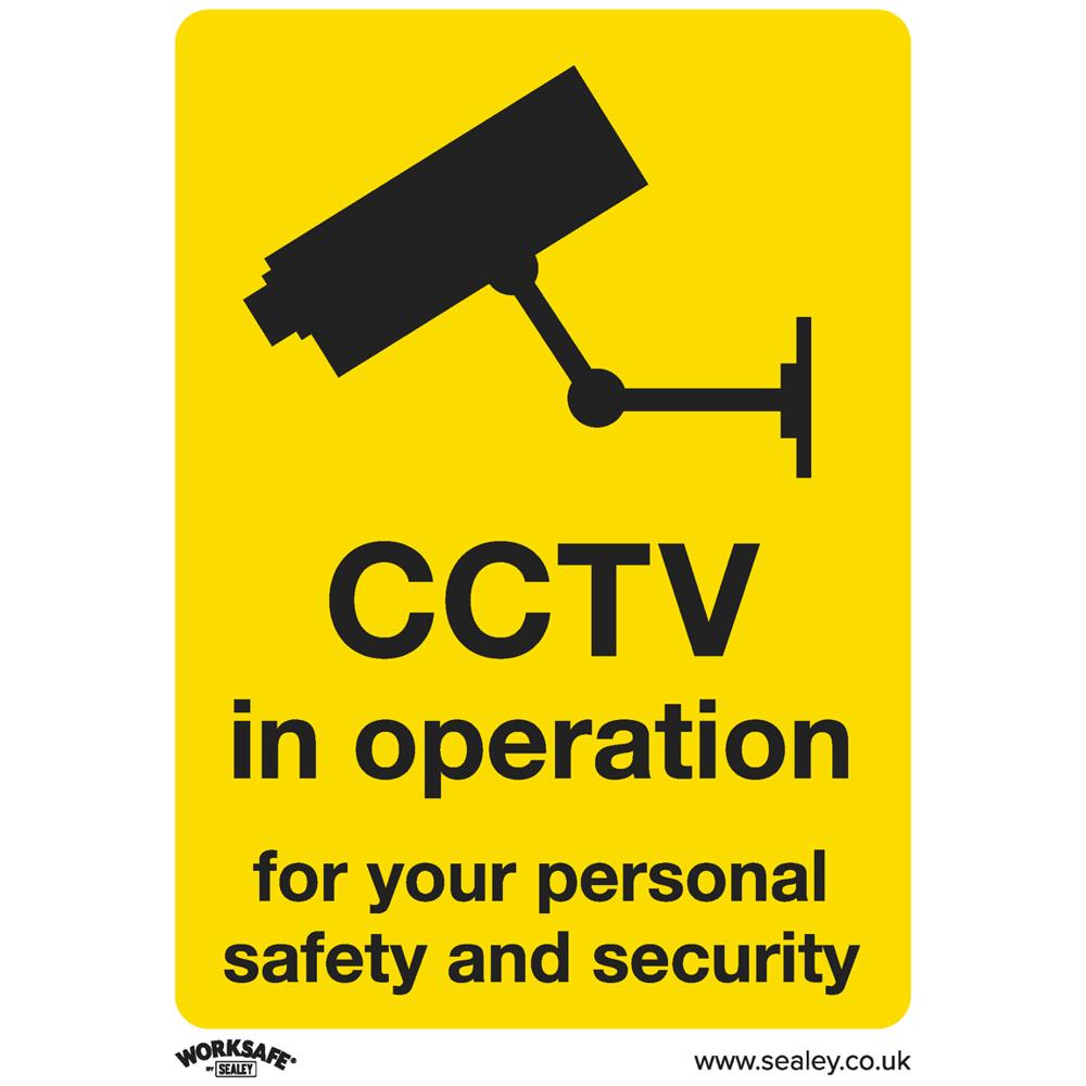 Self Adhesive Vinyl CCTV in Operation Sign Pack of 10