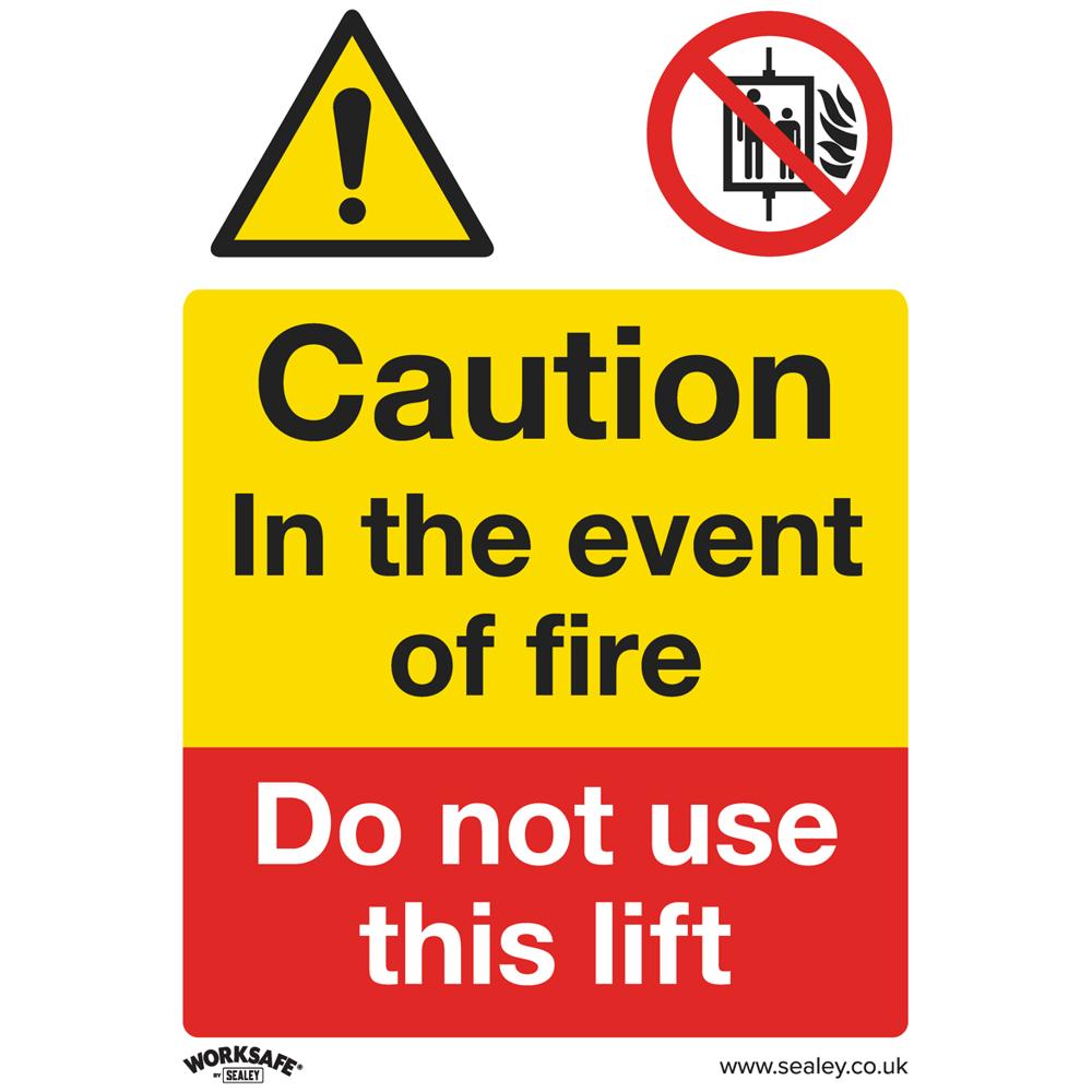 Rigid Plastic Caution Do Not Use Lift in Fire Sign