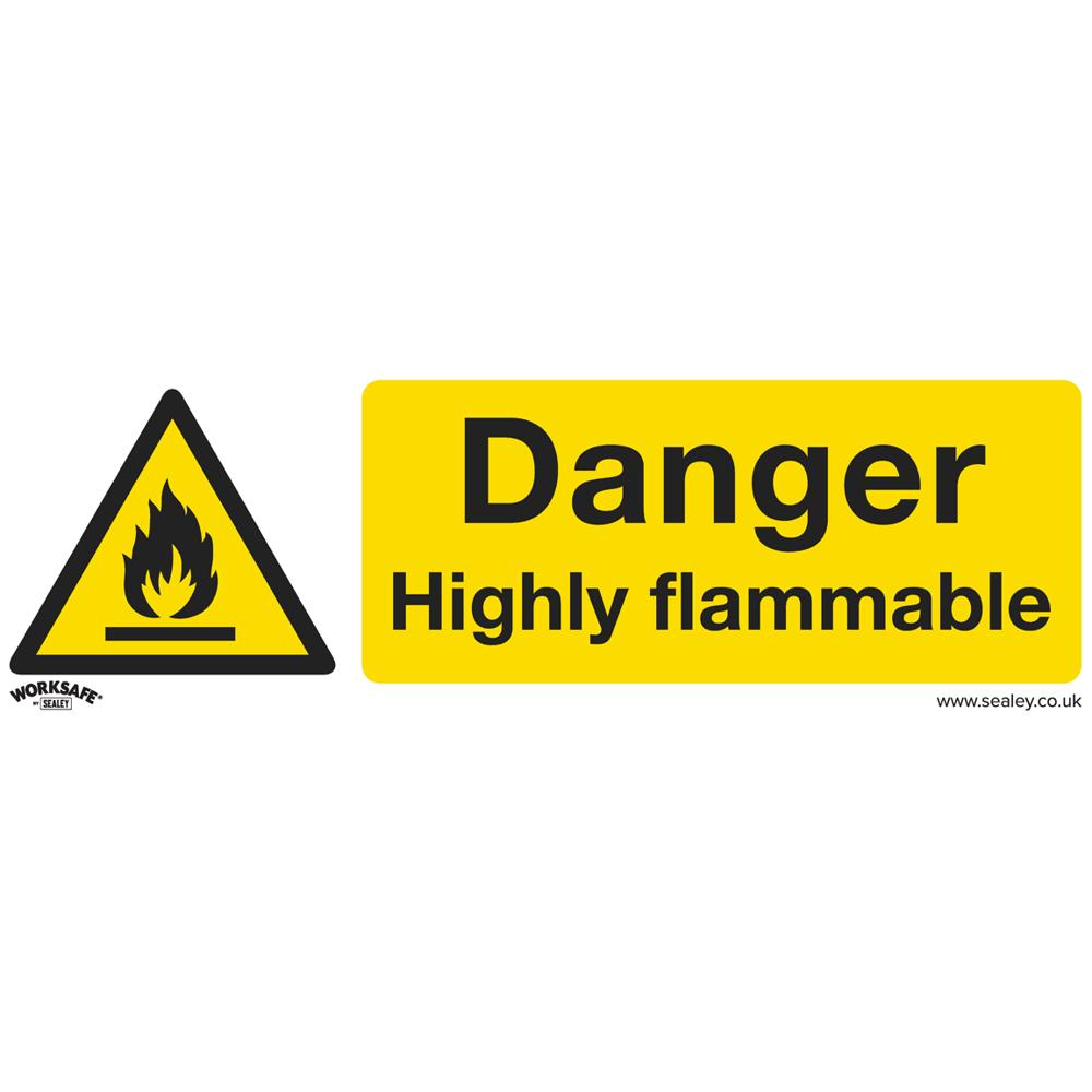 Rigid Plastic Danger Highly Flammable Sign