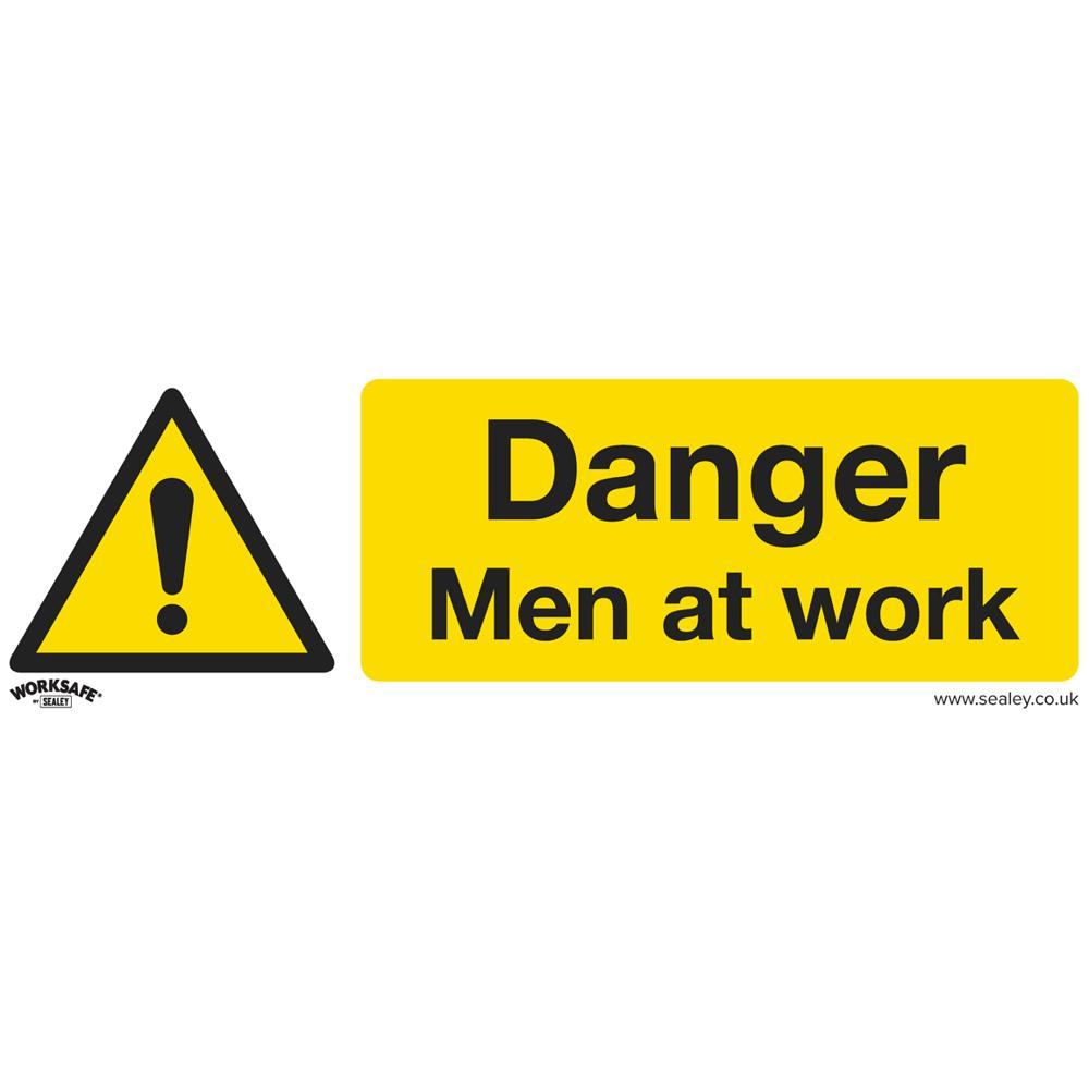 Self Adhesive Vinyl Danger Men At Work Sign