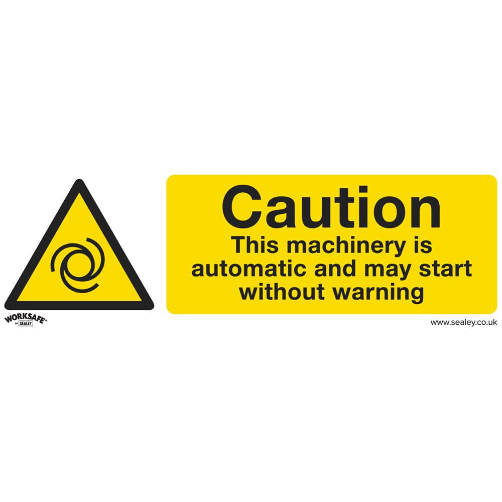 Rigid Plastic Caution Automatic Machinery Sign