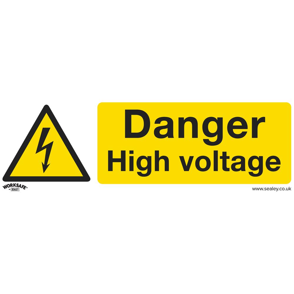 Rigid Plastic Danger High Voltage Sign