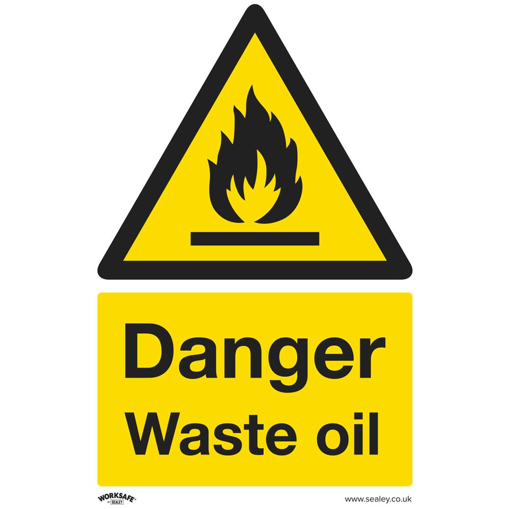 Rigid Plastic Danger Waste Oil Sign