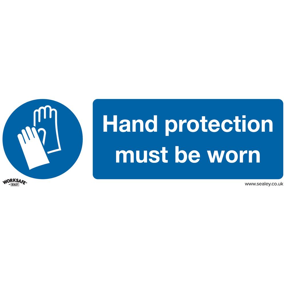 Rigid Plastic Hand Protection Must Be Worn Sign Pack of 10