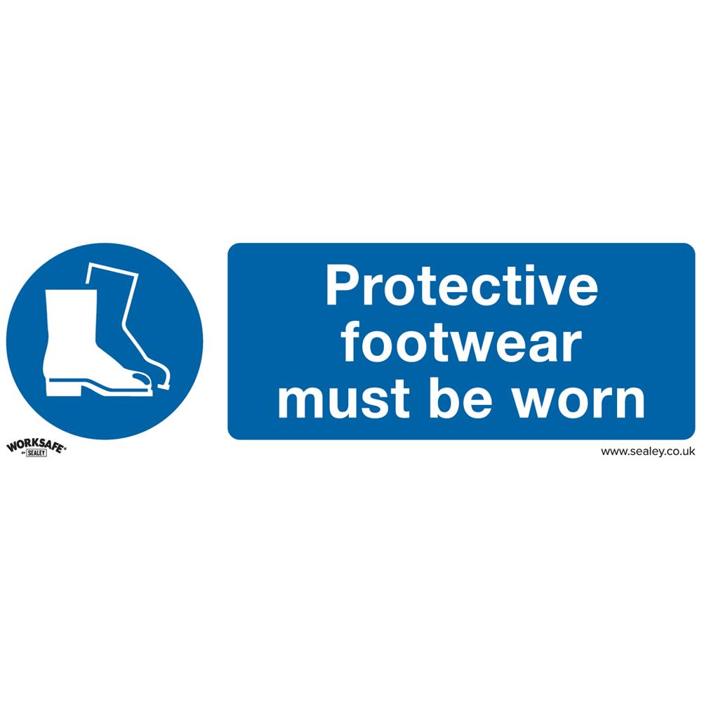 Rigid Plastic Protective Footwear Must Be Worn Sign