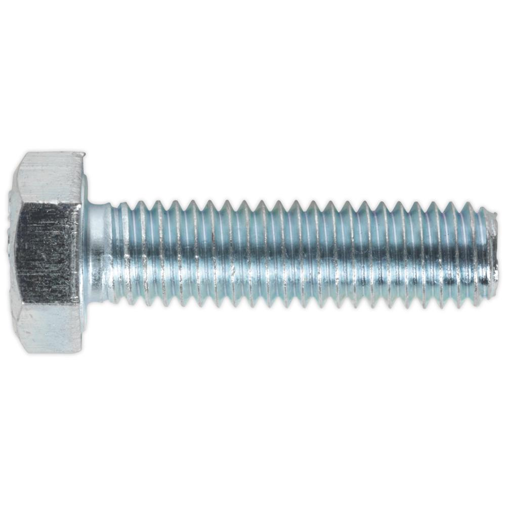 Sealey Zinc Plated 8.8 Steel Din 933 HT Setscrews M8 30mm Pack of 50