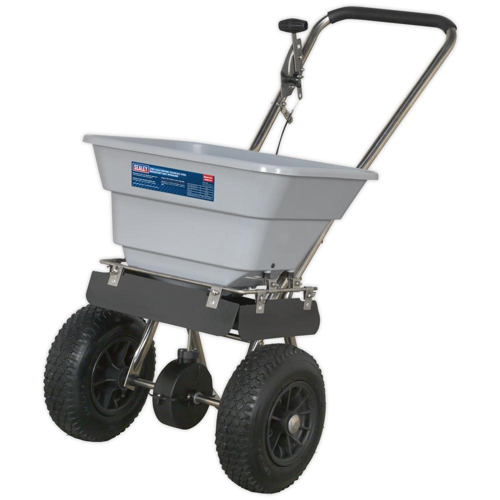 Sealey Stainless Steel Push Grass and Salt Broadcast Spreader 37kg