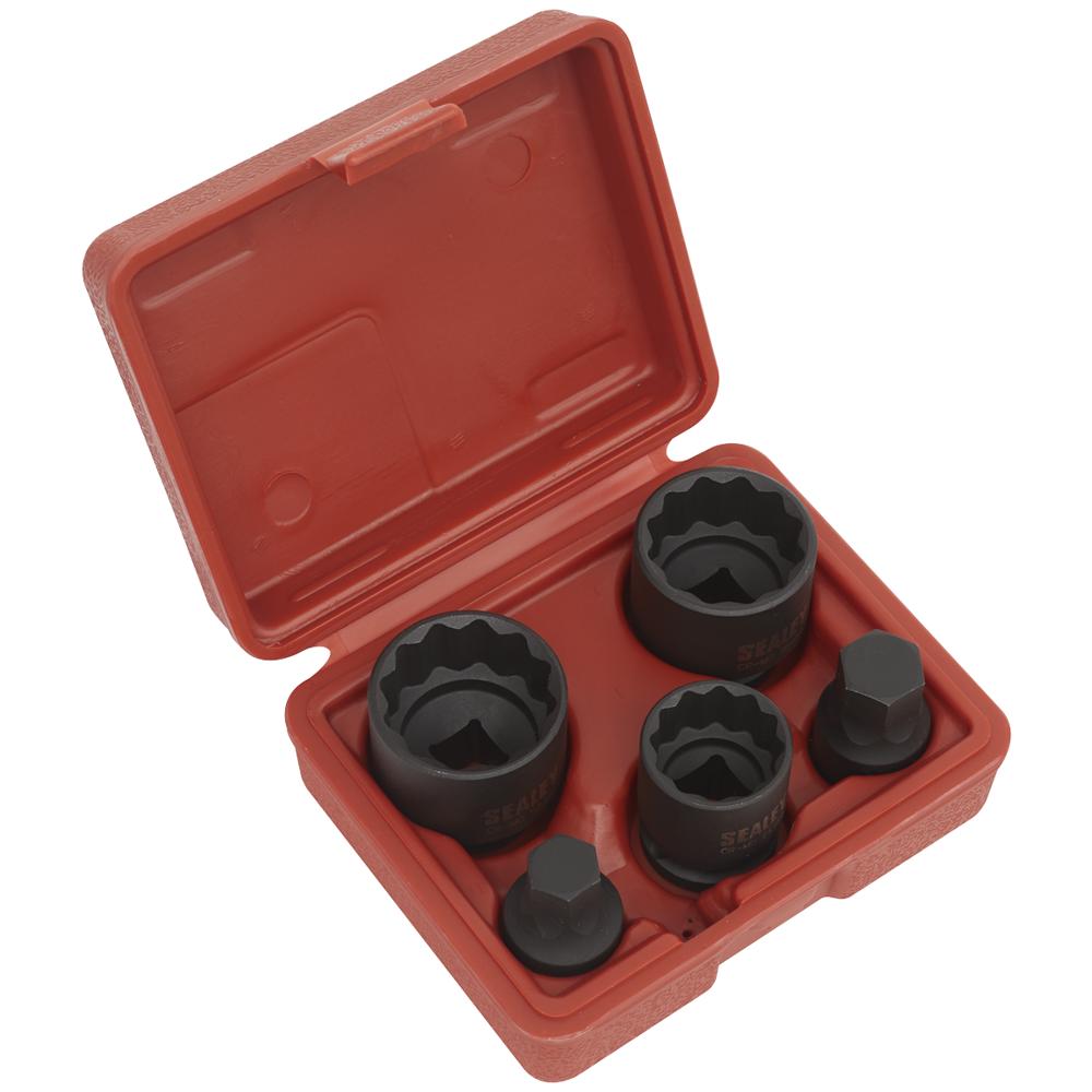 Sealey 5 Piece 1/2" Drive Impact Hub Nut Socket and Bit Set for VAG Vehicles 1/2