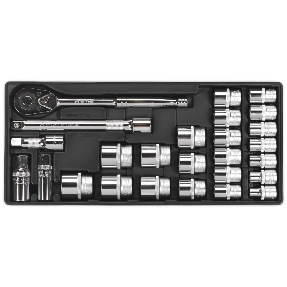 26 Piece 1/2" Drive Socket Set Metric in Module Tray