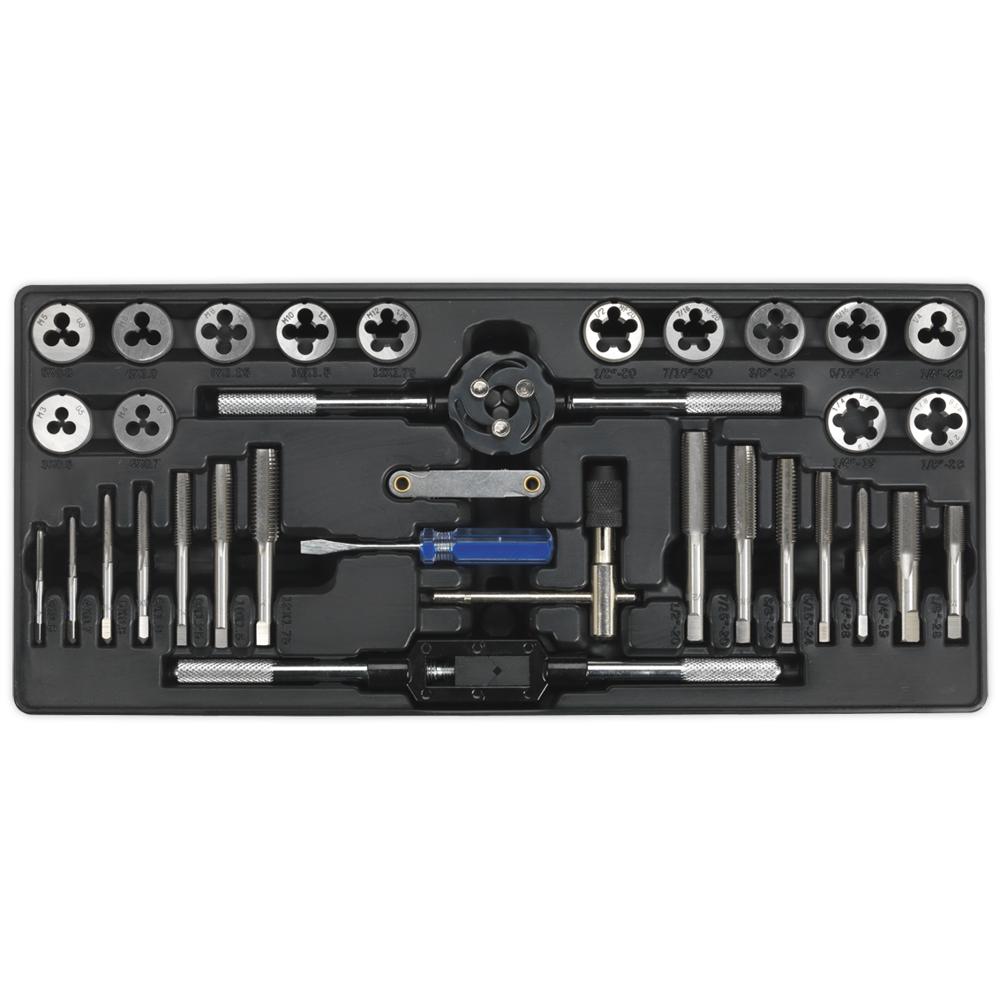 33 Piece Tap and Die Set Metric, UNF and BSP in Module Tray