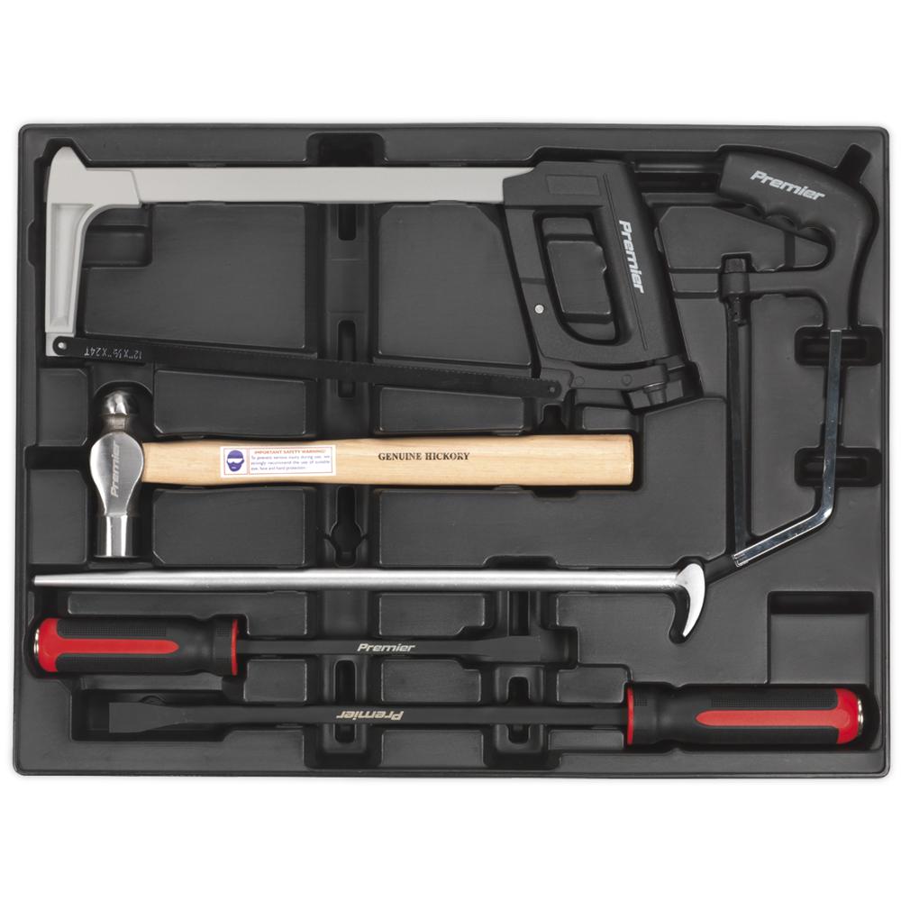 6 Piece Hammer, Hacksaw and Pry Bar Set