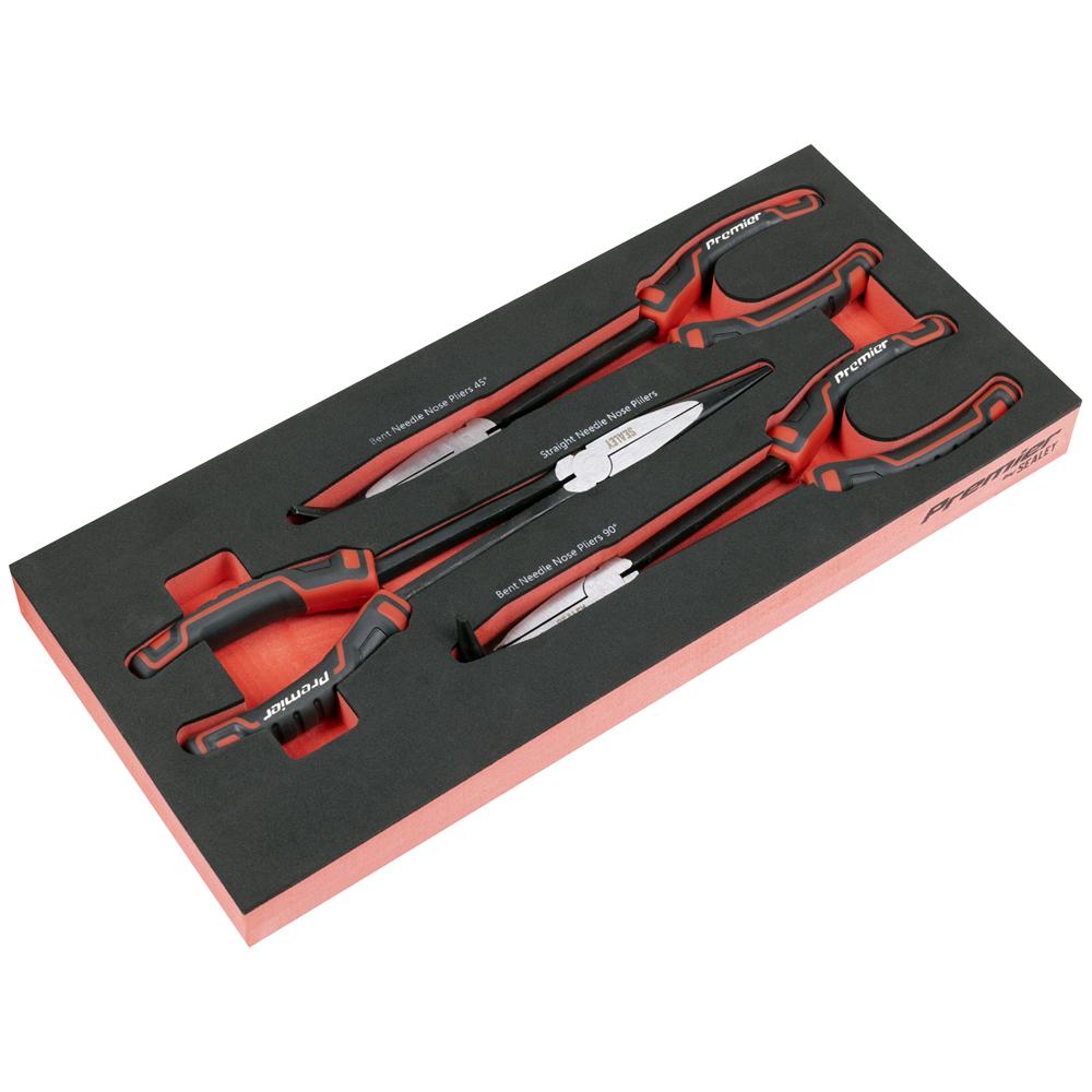 Premier 3 Piece Long Reach Needle Nose Pliers Set in Module Tray