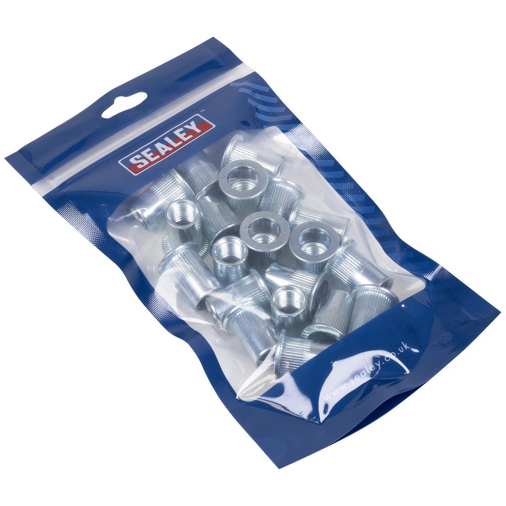 Sealey Splined Rivet Nut Threaded Inserts M12 Thread Pack of 25