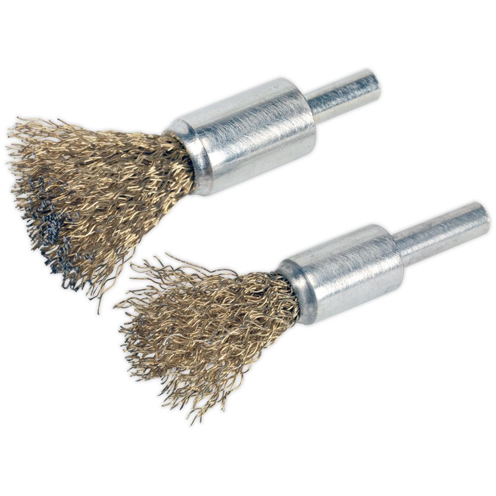2 Piece Brassed Decarbonising Wire Brush Set