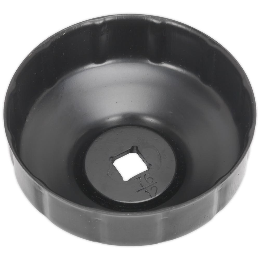 Sealey 12 Flute Oil Filter Cap Wrench for Ford, Peugeot and Renault 3/8" 76mm