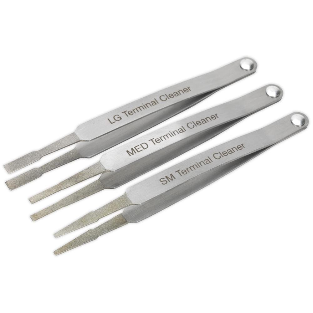 Sealey 3 Piece Diamond Grip Terminal Cleaner Set